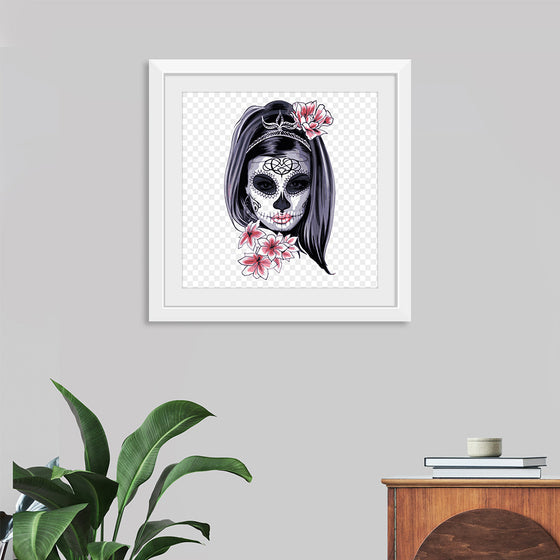 "Sugar skull with flowers"