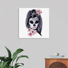 "Sugar skull with flowers"