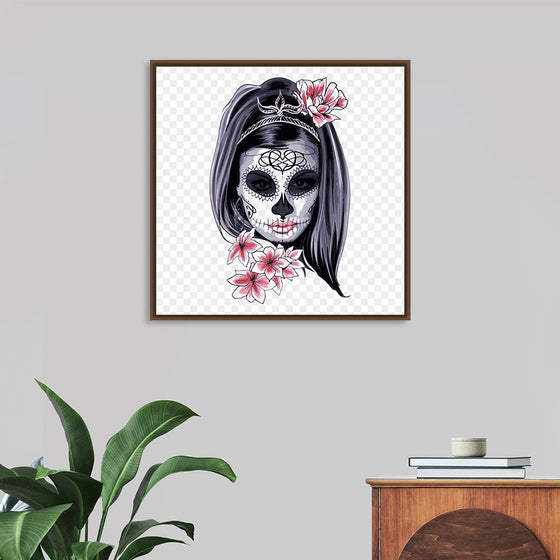 "Sugar skull with flowers"