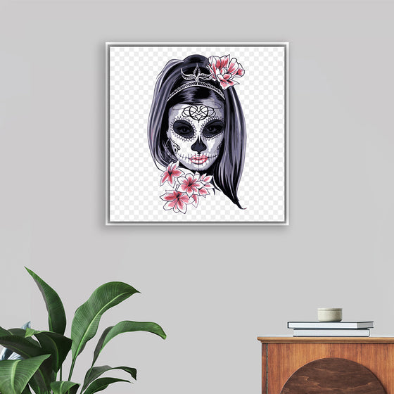 "Sugar skull with flowers"