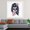 "Sugar skull with flowers"