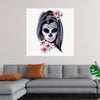 "Sugar skull with flowers"