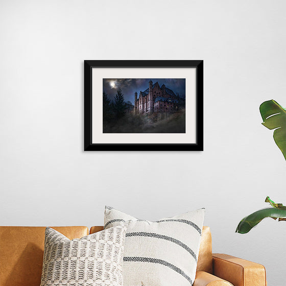 "Mystical Castle in Dark Forest"