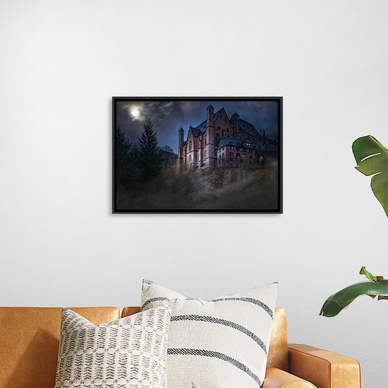 "Mystical Castle in Dark Forest"