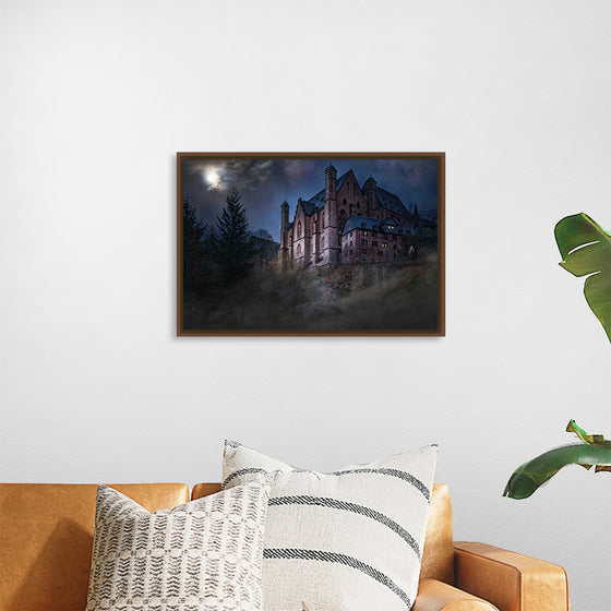 "Mystical Castle in Dark Forest"