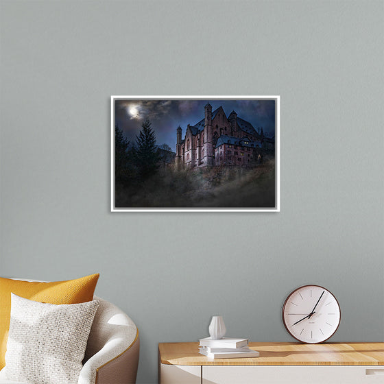 "Mystical Castle in Dark Forest"