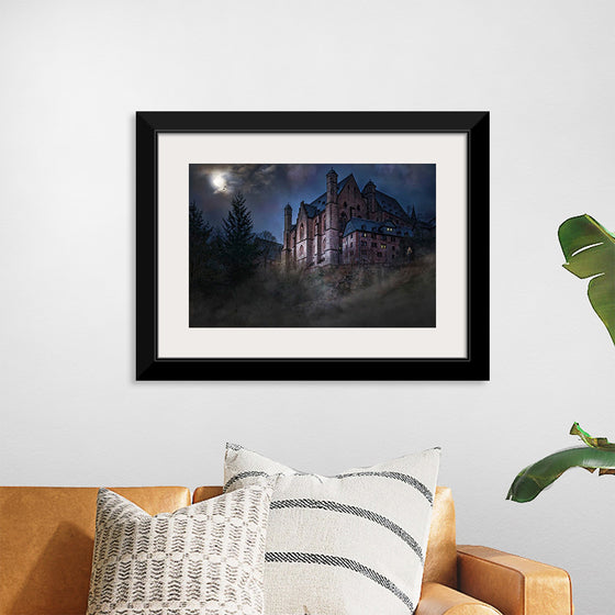 "Mystical Castle in Dark Forest"