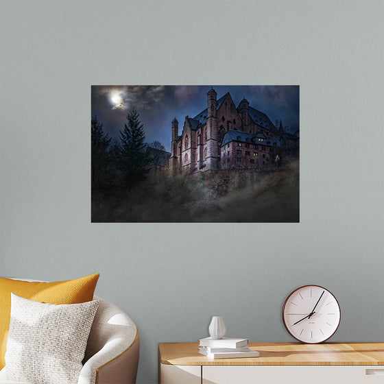 "Mystical Castle in Dark Forest"