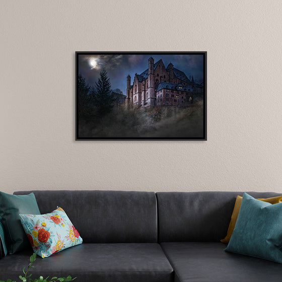 "Mystical Castle in Dark Forest"