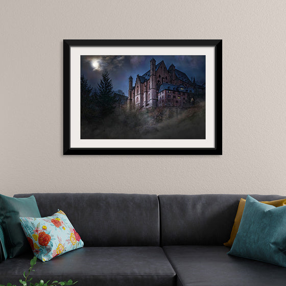 "Mystical Castle in Dark Forest"