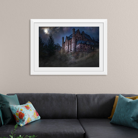 "Mystical Castle in Dark Forest"