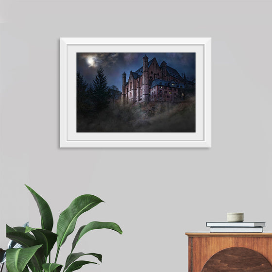 "Mystical Castle in Dark Forest"