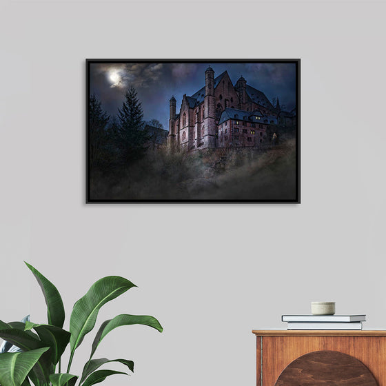 "Mystical Castle in Dark Forest"