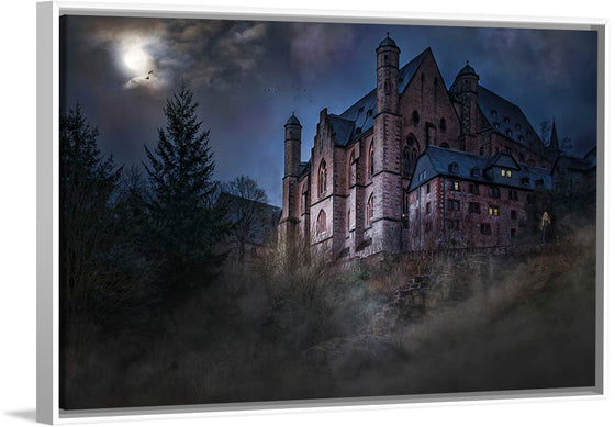 "Mystical Castle in Dark Forest"