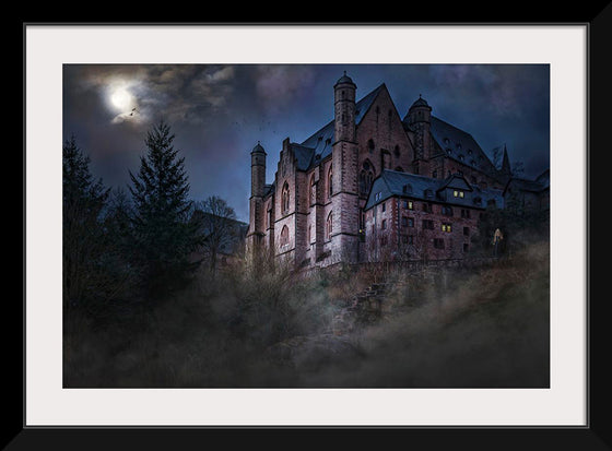 "Mystical Castle in Dark Forest"