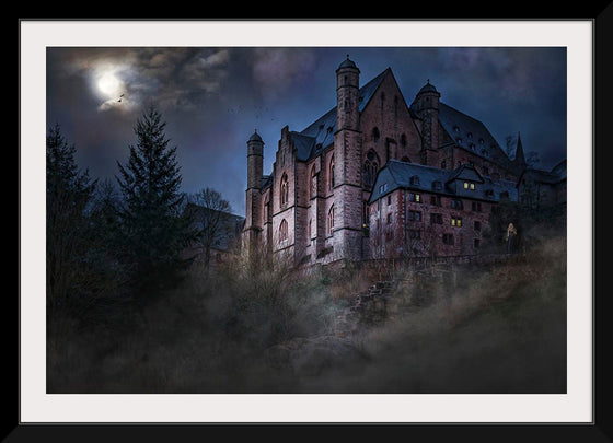 "Mystical Castle in Dark Forest"