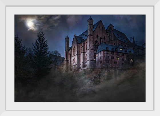 "Mystical Castle in Dark Forest"