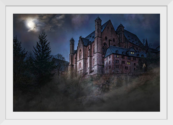 "Mystical Castle in Dark Forest"