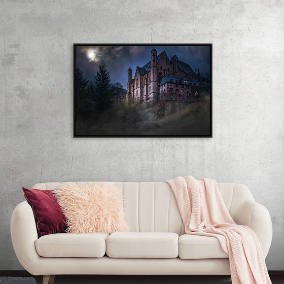 "Mystical Castle in Dark Forest"