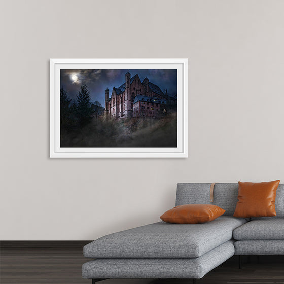 "Mystical Castle in Dark Forest"