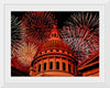 "Fireworks above courthouse building, USA"