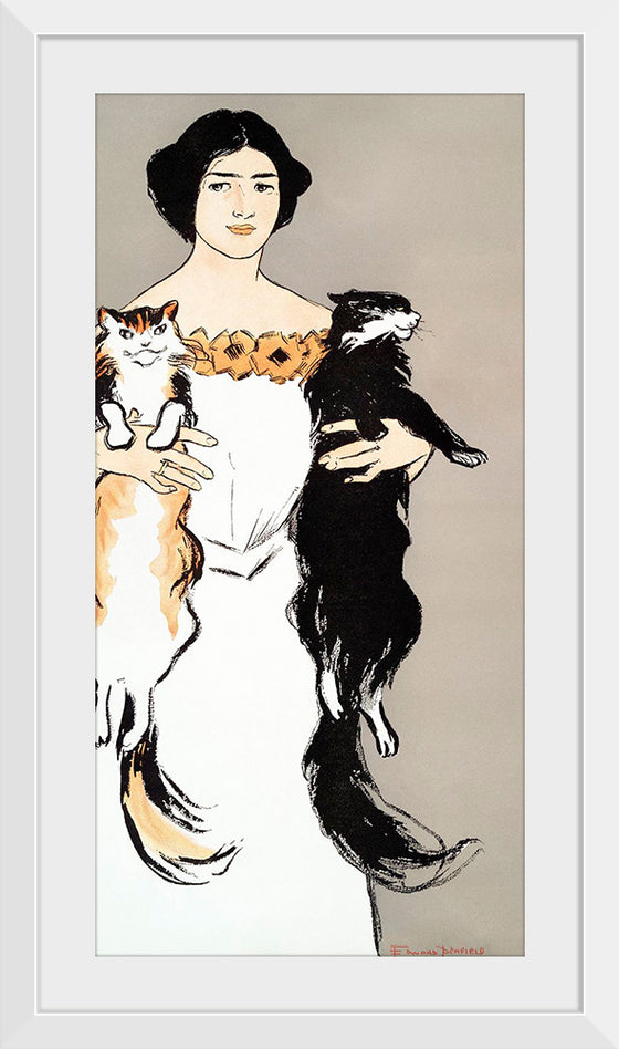 "Woman Holding Cats (1897)", Edward Penfield