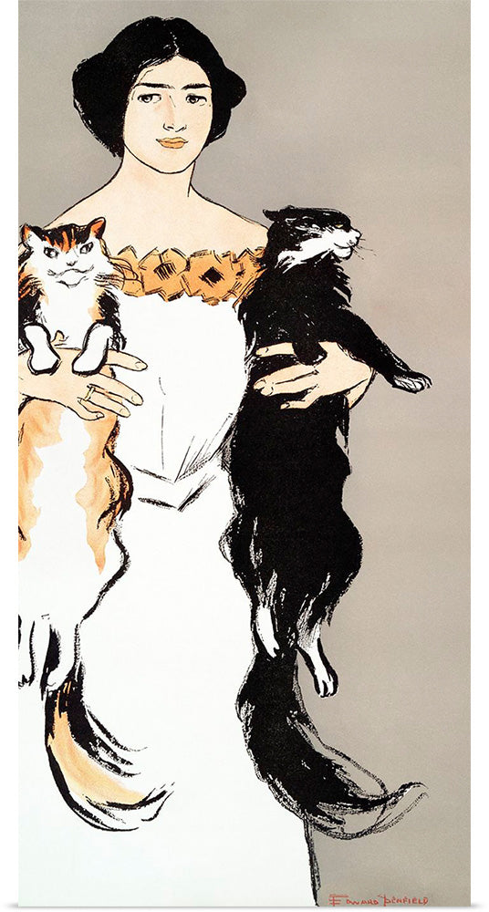"Woman Holding Cats (1897)", Edward Penfield
