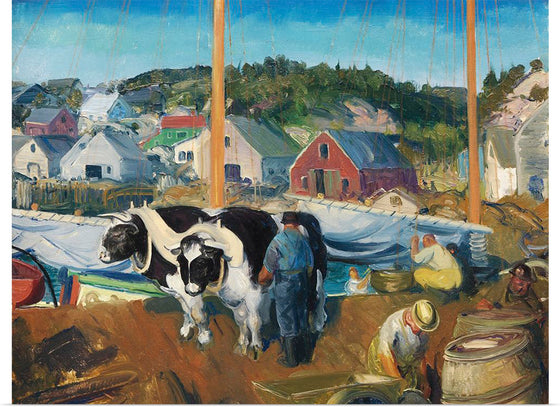 "Ox Team, Wharf at Matinicus",  George Wesley Bellows