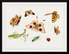 "Chinese Insect Drawing of Four Butterflies, a Moth, Praying Mantis and Two Insects"