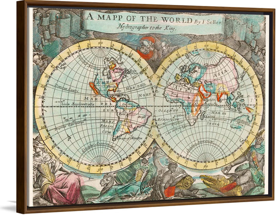 "A Map of the World (1682)", John Playford