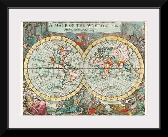 "A Map of the World (1682)", John Playford