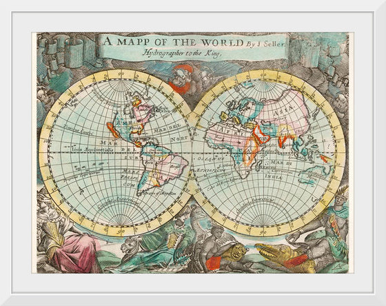 "A Map of the World (1682)", John Playford