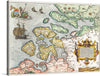 “Kaart van Zeeland” is a stunning and detailed map of the region of Zeeland created by the Dutch cartographer Frans Hogenberg. 