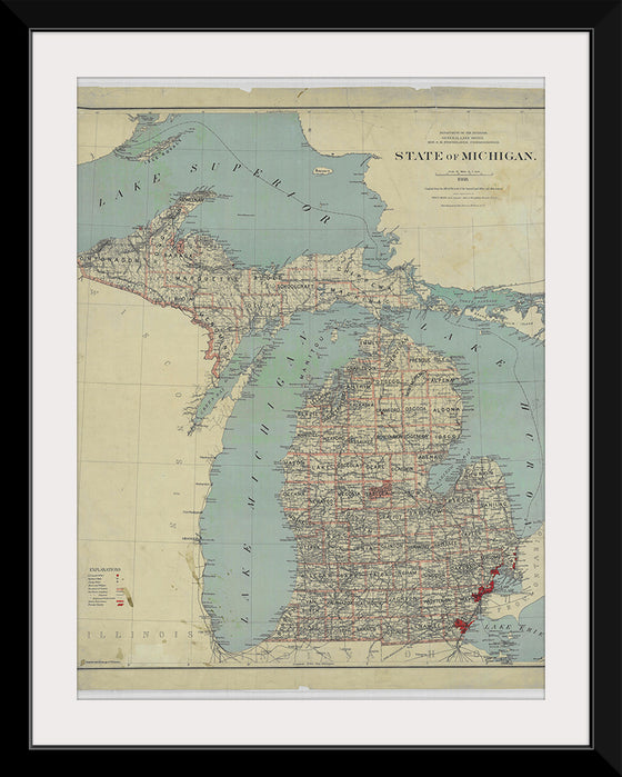 "Map of the State of Michigan (1888)"