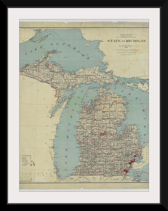 "Map of the State of Michigan (1888)"