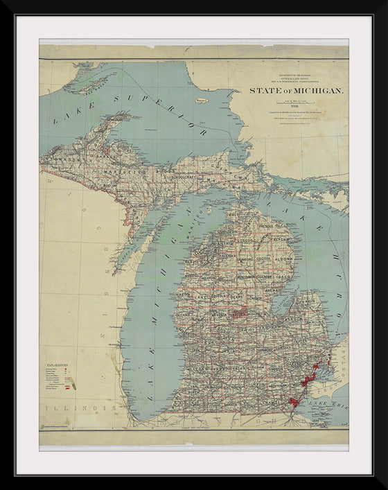 "Map of the State of Michigan (1888)"