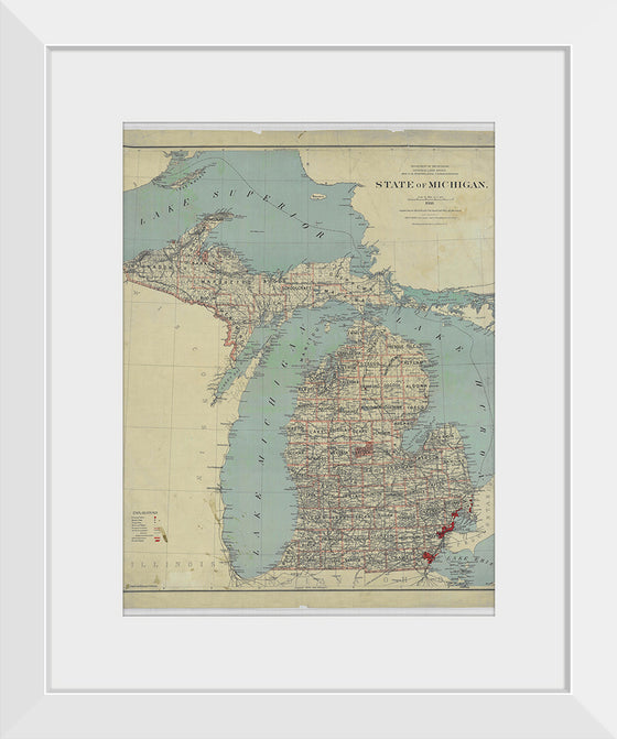 "Map of the State of Michigan (1888)"