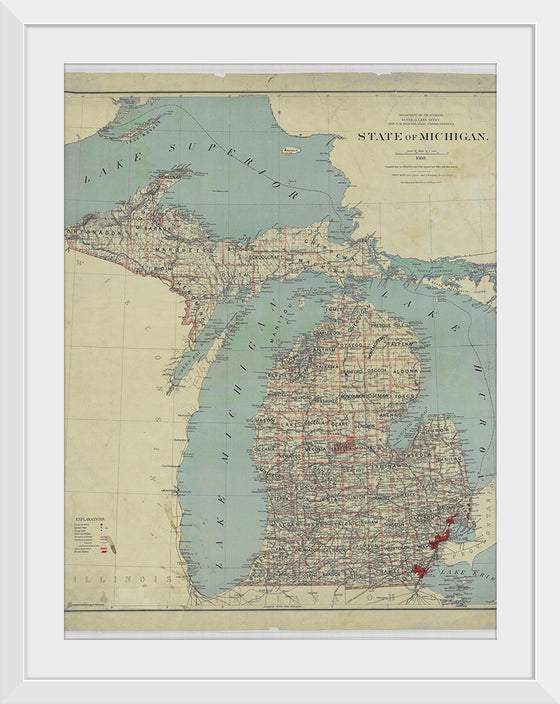 "Map of the State of Michigan (1888)"