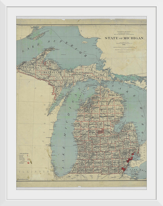 "Map of the State of Michigan (1888)"