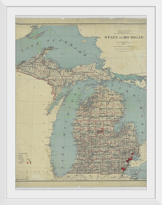 "Map of the State of Michigan (1888)"