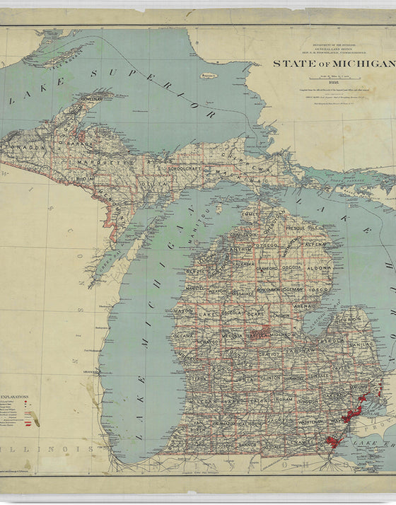 "Map of the State of Michigan (1888)"