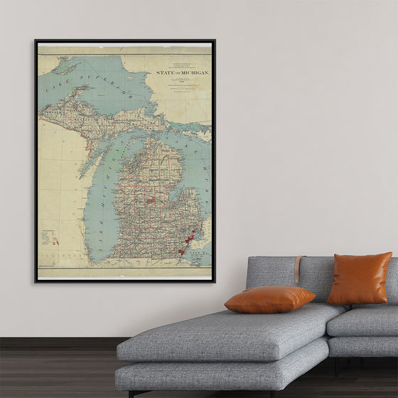 "Map of the State of Michigan (1888)"