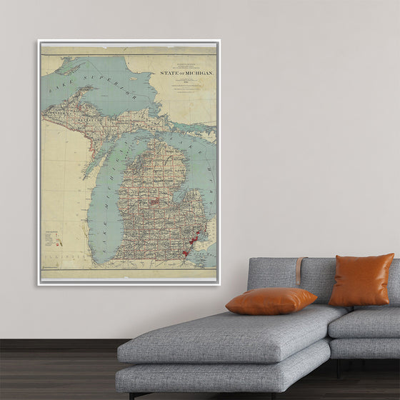 "Map of the State of Michigan (1888)"