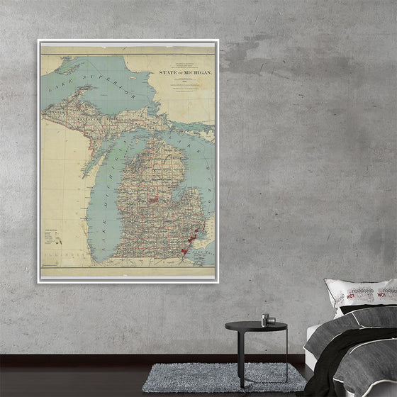 "Map of the State of Michigan (1888)"