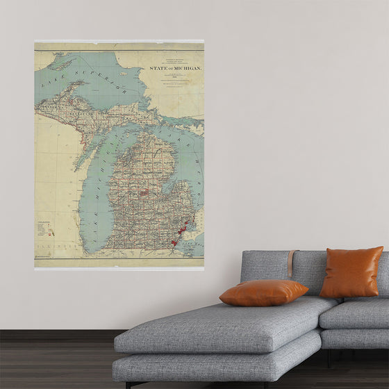 "Map of the State of Michigan (1888)"