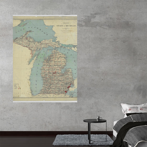 "Map of the State of Michigan (1888)"