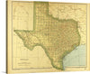 This vintage map of Texas is a testament to the intricate details and rich history of the Lone Star State. Every line, contour, and color tells a story of a time long past, yet intimately connected to the present. This artwork invites viewers to explore Texas’s diverse landscapes and vibrant cities from a unique perspective. 