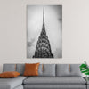 "Black and White Photo of the Top of the Chrysler Building in New York City", Jonathan Pease