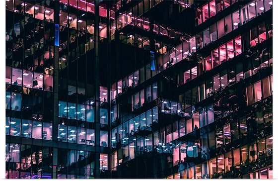 "Lights in the Windows of an Office Building in Moscow"