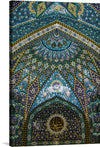 “Iranian Architecture” is a mesmerizing print that captures the ornate and colorful designs adorning an ancient Persian structure. Every detail, from the symmetrical patterns to the vibrant hues of blue, green, and gold, invites you into a world where art and architecture unite.